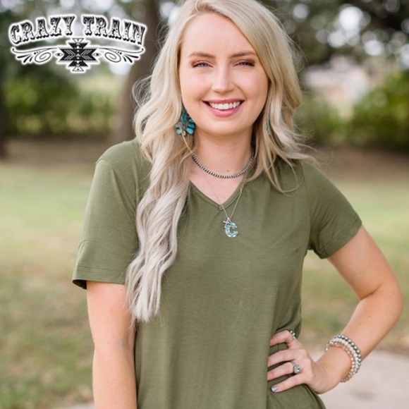 Crazy Train Forever Fav Basic Tee Olive - Picture 1 of 4